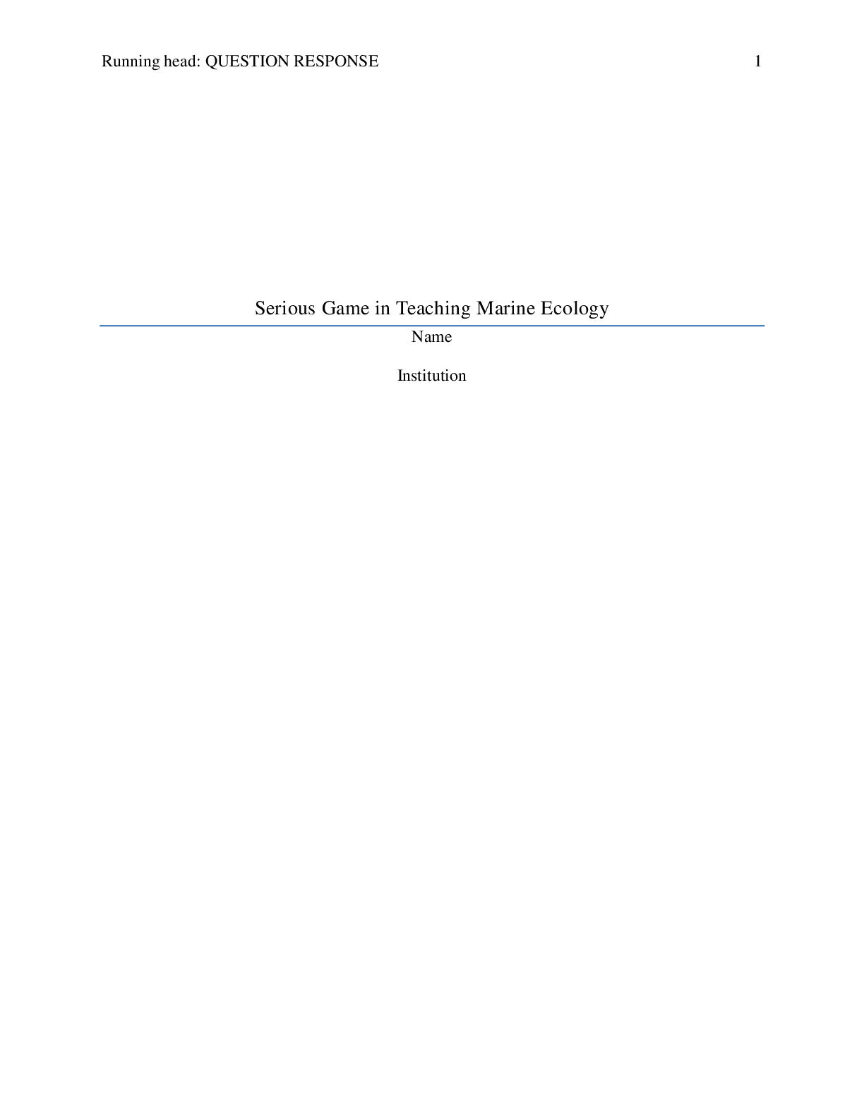 Preview image for Serious Game in Teaching Marine Ecology